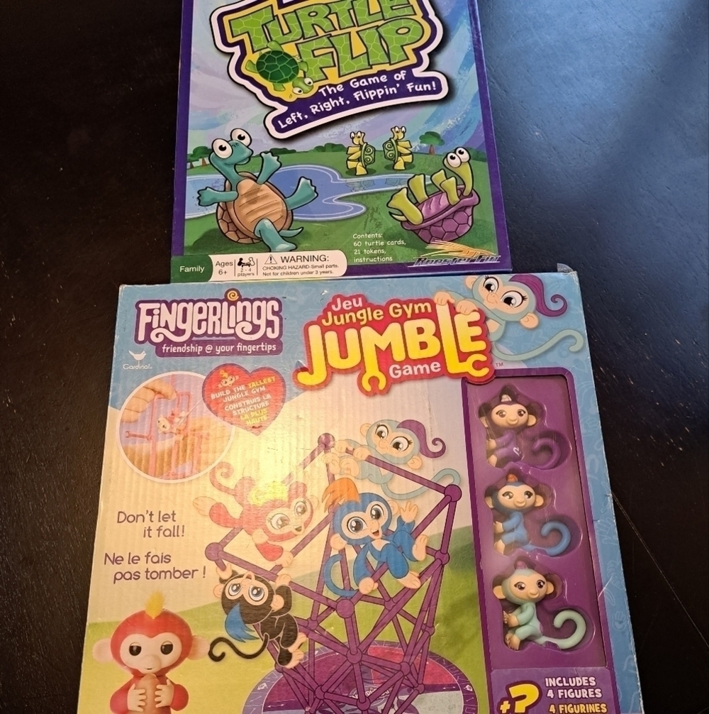 NIB Turtle Flip & Fingerlings Jungle Gym Jumble Game